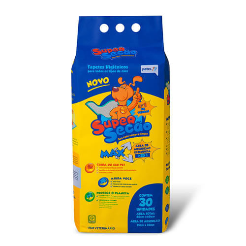 Petix Tapete Higiênico Super Secão Max 80x60 c/30